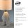 NachtTischlampe Keramik Stoff Teddy 38 cm E27 blendarm