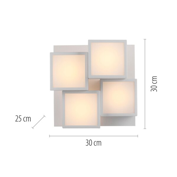 LED Deckenleuchte Metall Würfel B:30 cm 2400 lm 3000 K