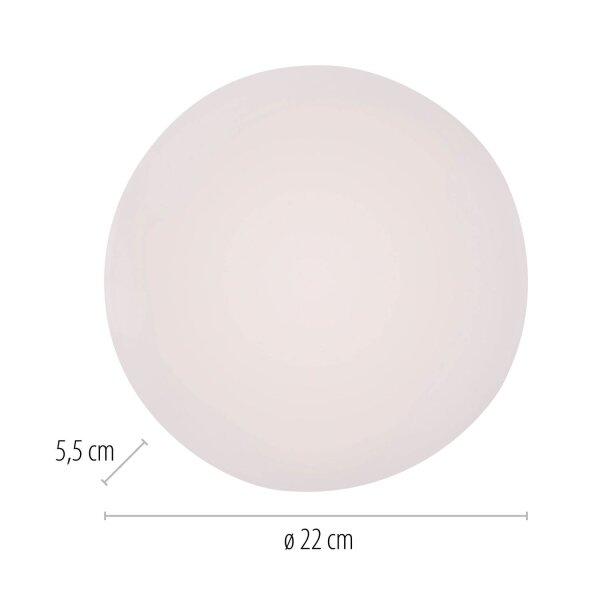 Blendarme LED Deckenlampe Weiß Ø22 cm rund 8 W wohnlich