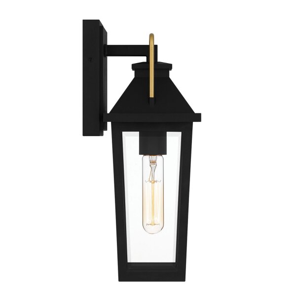 Außenwandlampe Schwarz E27 IP44 H: 37 cm Rustikal