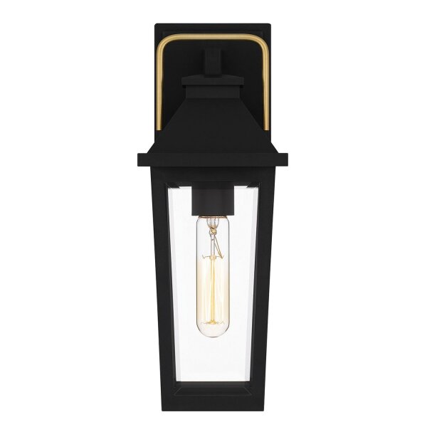 Außenwandlampe Schwarz E27 IP44 H: 37 cm Rustikal