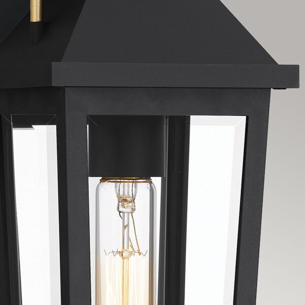 Außenwandlampe Schwarz E27 IP44 H: 37 cm Rustikal
