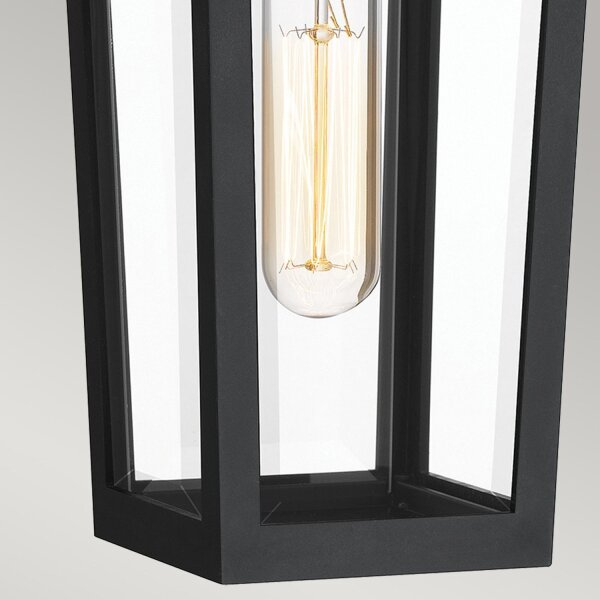 Außenwandlampe Schwarz E27 IP44 H: 37 cm Rustikal