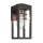 Wandlampe außen H: 33 cm IP44 Schwarz E27 eckig klein