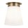 Deckenlampe klein B: 21,6 cm E27 Metall Glas in Bronze Weiß