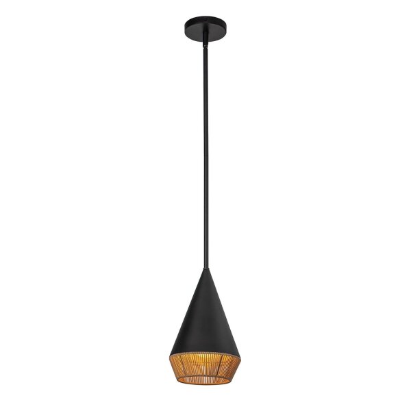 Pendelleuchte Metall Seil D: 18,1 cm Höhenverstellbar E27