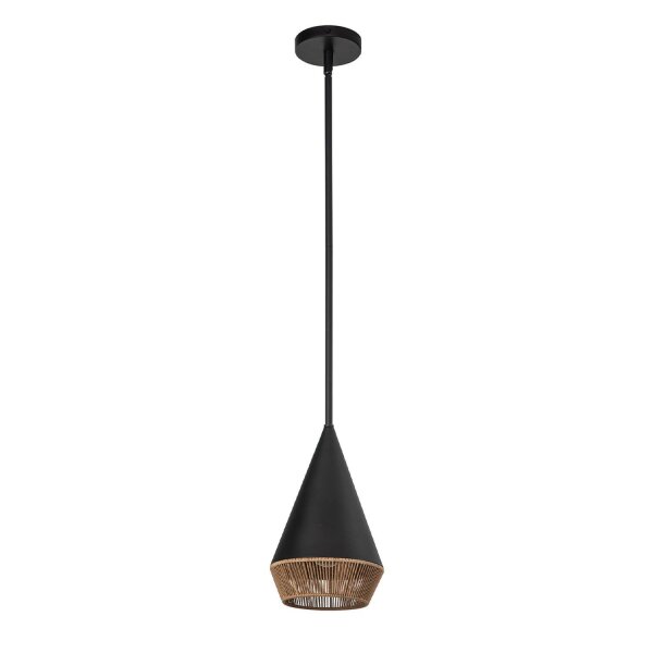 Pendelleuchte Metall Seil D: 18,1 cm Höhenverstellbar E27