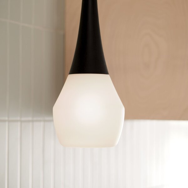 Pendelleuchte Glasschirm schmal Ø 17,8 cm H: max. 144,5 cm E27