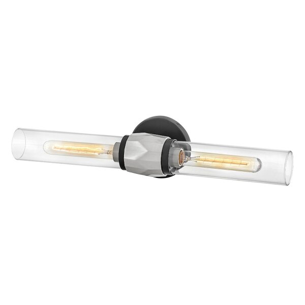 Badezimmerleuchte Metall Glas B: 56,5 cm IP44 E27 2-flammig
