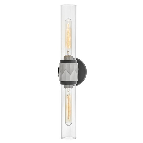 Badezimmerleuchte Metall Glas B: 56,5 cm IP44 E27 2-flammig