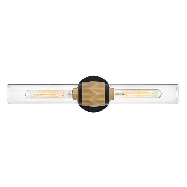 Badezimmerlampe Wand 56,5 cm breit IP44 2x E27 Metall Glas
