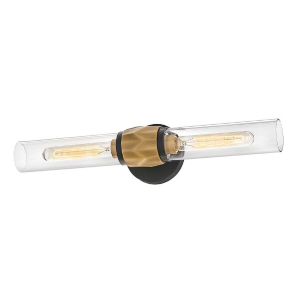 Badezimmerlampe Wand 56,5 cm breit IP44 2x E27 Metall Glas