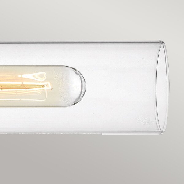 Badezimmerlampe Wand 56,5 cm breit IP44 2x E27 Metall Glas