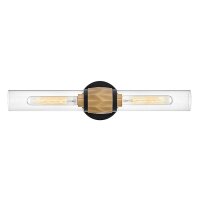 Badezimmerlampe Wand 56,5 cm breit IP44 2x E27 Metall Glas