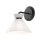 Wandlampe Metall Glas H: 22,2 cm Schwarz Weiß E14 Retro