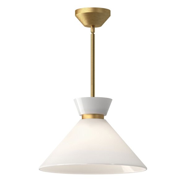 Hängelampe Retro Ø 35,8 cm Metall Glas E27 verstellbar in Gold