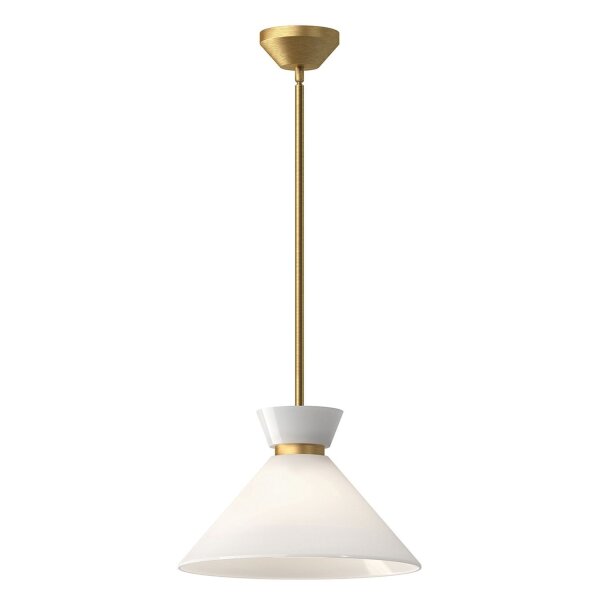 Hängelampe Retro Ø 35,8 cm Metall Glas E27 verstellbar in Gold