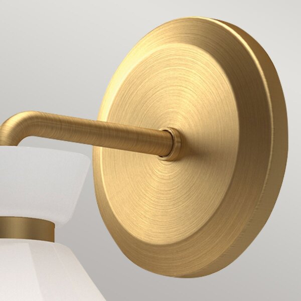 Wandleuchte Glas Metall H: 22,2 cm in Gold Weiß Retro