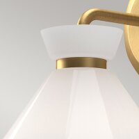 Wandleuchte Glas Metall H: 22,2 cm in Gold Weiß Retro