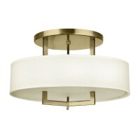 Deckenlampe rund &Oslash; 50,8 cm 3x E27 Metall Stoff in...