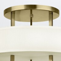 Deckenlampe rund Ø 50,8 cm 3x E27 Metall Stoff in...