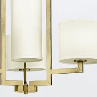 Kronleuchter Metall Stoff 62,9 cm breit 4x E27 mit Schirm