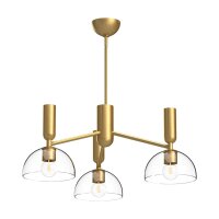 H&auml;ngeleuchte Glas Metall 96,8 cm breit 3-flammig E27