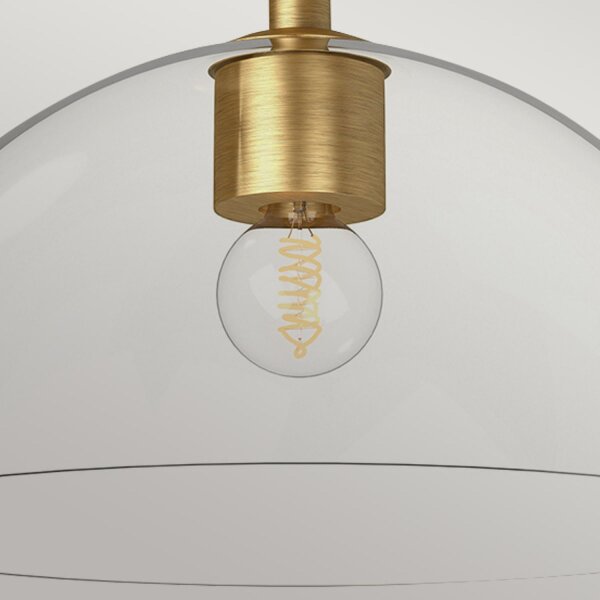 Deckenlampe Glas Metall E27 Ø 30,5 cm in Gold gebürstet