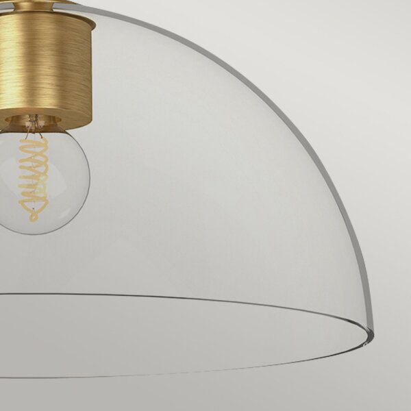 Deckenlampe Glas Metall E27 Ø 30,5 cm in Gold gebürstet