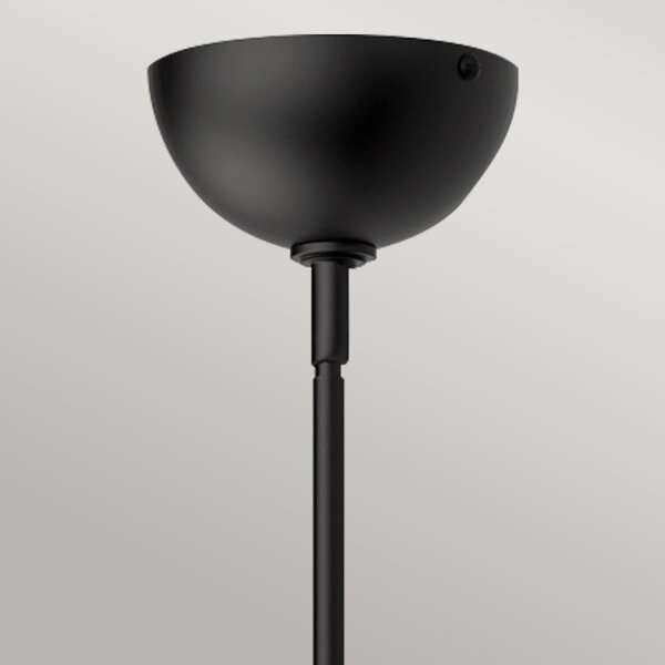 Pendelleuchte Metall Glas rund D: 30,5 cm Schwarz E27