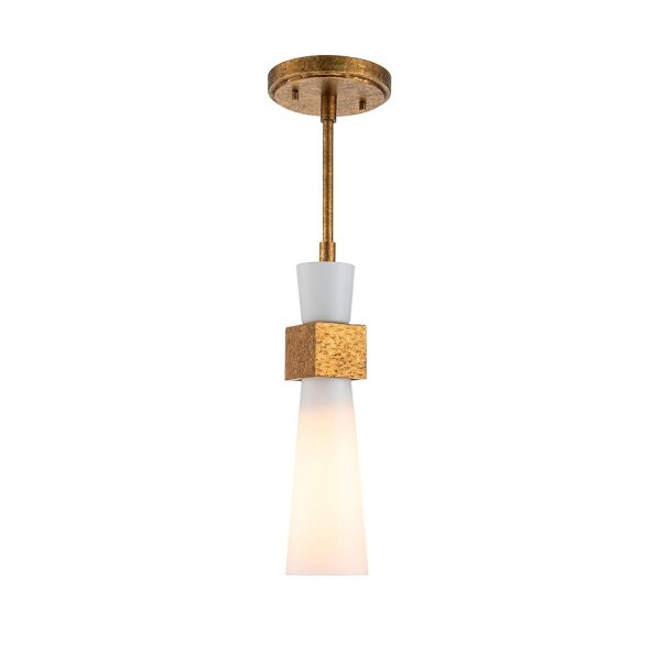 Deckenleuchte Metall Glas in Gold Antik Weiß E27 verstellbar