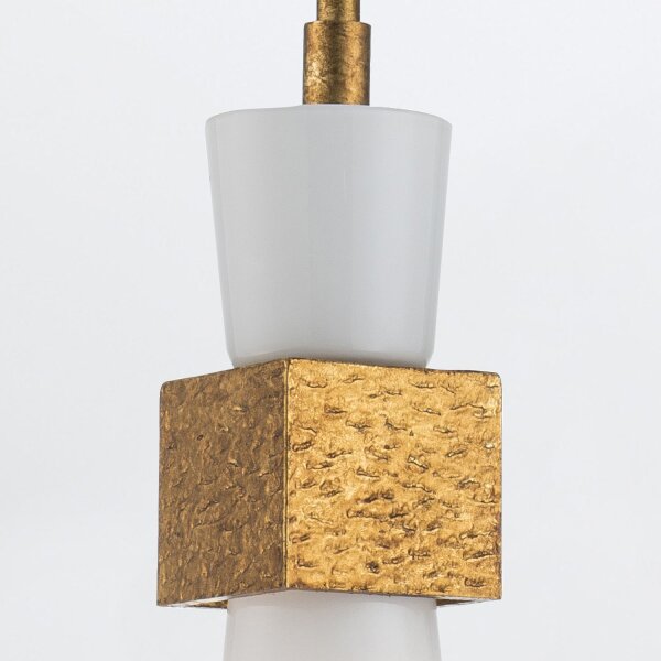 Deckenleuchte Metall Glas in Gold Antik Weiß E27 verstellbar