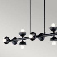 Pendelleuchte Schwarz Metall 121,9 cm lang H: max. 120 cm...