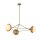 Hängelampe 3-flammig Metall Rattan Glas E14 B:101,4 cm
