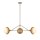 Hängelampe 3-flammig Metall Rattan Glas E14 B:101,4 cm