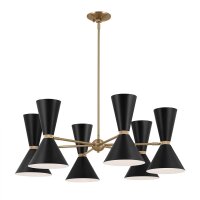 Kronleuchter verstellbar B: 98,4 cm 12x Metall E27 Modern