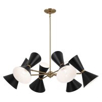 Kronleuchter verstellbar B: 98,4 cm 12x Metall E27 Modern