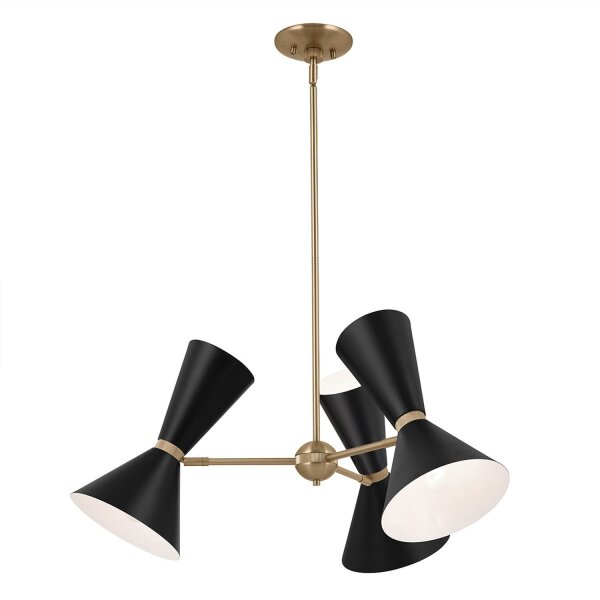 Kronleuchter Metall verstellbar B: 78 cm 6x E27 Modern