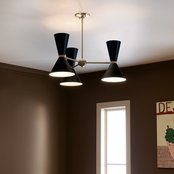 Kronleuchter Metall verstellbar B: 78 cm 6x E27 Modern