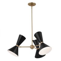 Kronleuchter Metall verstellbar B: 78 cm 6x E27 Modern