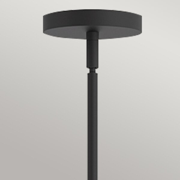 Pendelleuchte Metall Glas Schwarz 96,5 cm breit 3-flammig E27