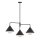 Pendelleuchte Metall Glas Schwarz 96,5 cm breit 3-flammig E27
