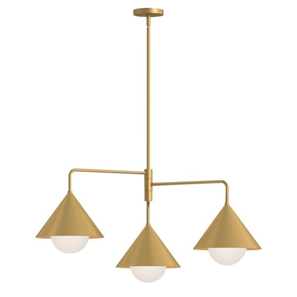 Hängeleuchte in Gold B: 96,5 cm H: max. 168 cm 3x E27