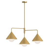 H&auml;ngeleuchte in Gold B: 96,5 cm H: max. 168 cm 3x E27
