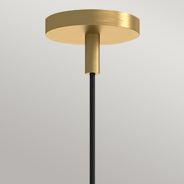 Hängeleuchte E27 Metall Glas B: 34,3 cm in Gold verstellbar