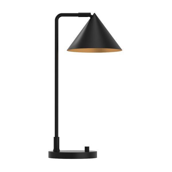 Schreibtischlampe Metall 51 cm hoch Schwarz verstellbar