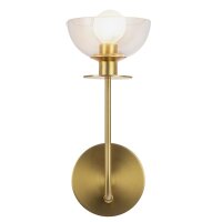Wandleuchte Metall Glas 29,2 cm hoch in Gold geb&uuml;rstet