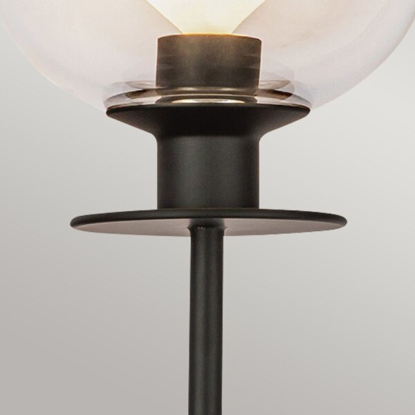 Wandlampe Metall Glas 29,2 cm hoch Schwarz E14 Modern