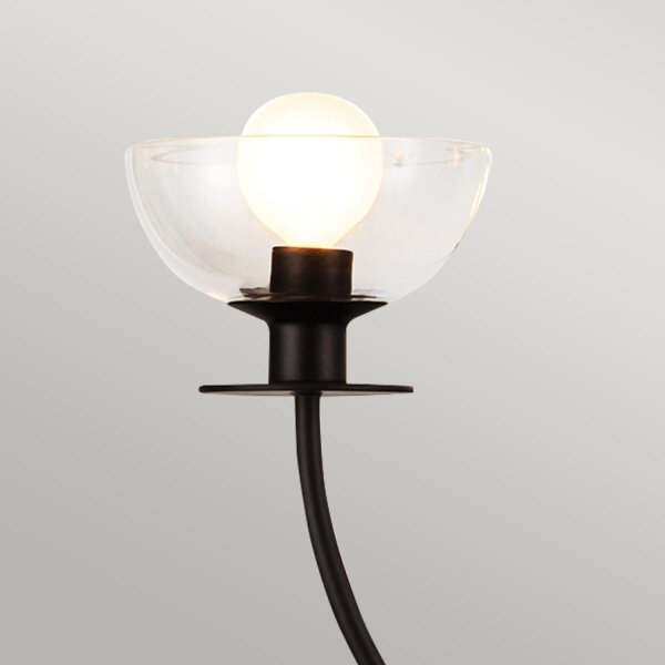 Kronleuchter Schwarz Metall Glas 67,3 cm breit 4x E14