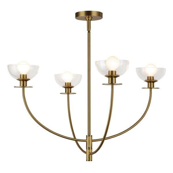 Kronleuchter mit Schirm B: 67,3 cm 4-flammig E14 Metall Glas